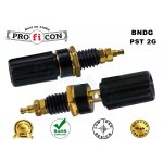 BNDG PST 2G BLACK Pro.fi.con golden plated banana female terminal καλής ποιότητας επίχρυση θηλυκή μονωμένη υποδοχή μπανάνας φις σασί μαύρου χρώματος